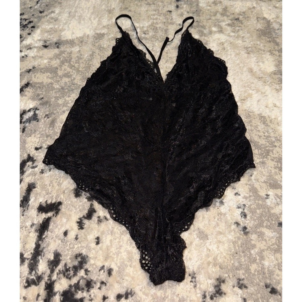 Avid Love Black Lace‎ One-Piece Lingerie Women's Size Large